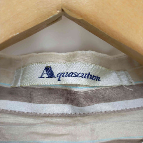 アクアスキュータム AQUASCUTUM シルク混 ノーカラーシャツ レディース