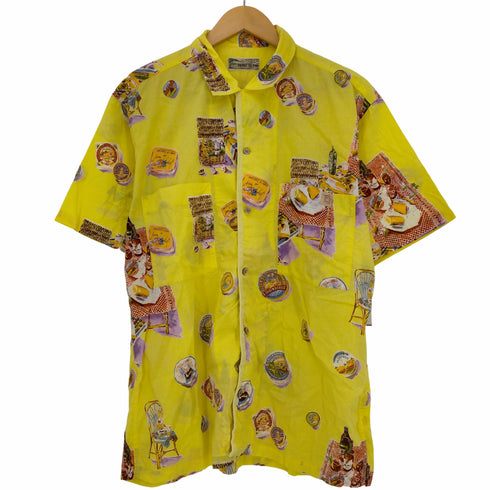 パパス papas ヘリンボーンテープ コットン アロハシャツ メンズ import:M