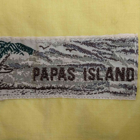 パパス papas ヘリンボーンテープ コットン アロハシャツ メンズ import:M