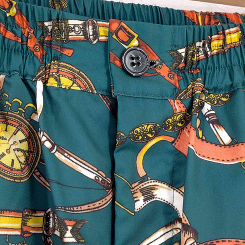 ジーヌンク Jih Nunc 総柄シフォンサテン切り替えショートパンツ メンズ JPN:S