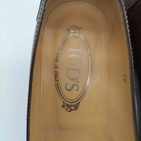 トッズ TODS レザー スエード リボン パンプス Y2K グランジ レディース 38