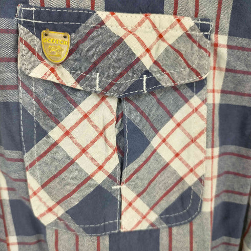 スコッチアンドソーダ SCOTCH&SODA スナップボタン 裾刺繍 チェックウエスタンシャツ メンズ