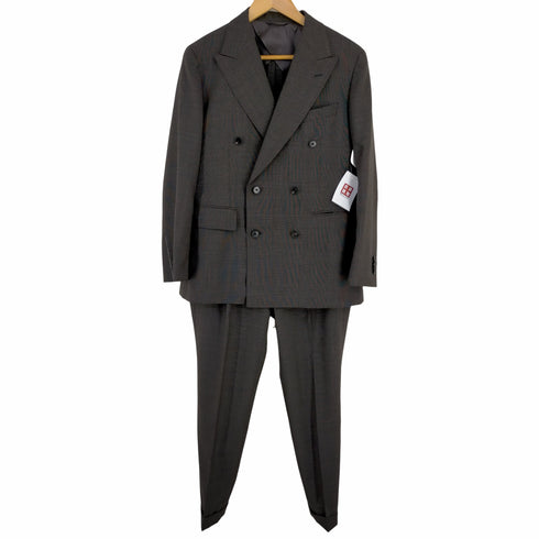 スーツカンパニー THE SUIT COMPANY CANONICO 21 micron ダブルブレスト ウール チェックセットアップ 背抜き 本開き メンズ