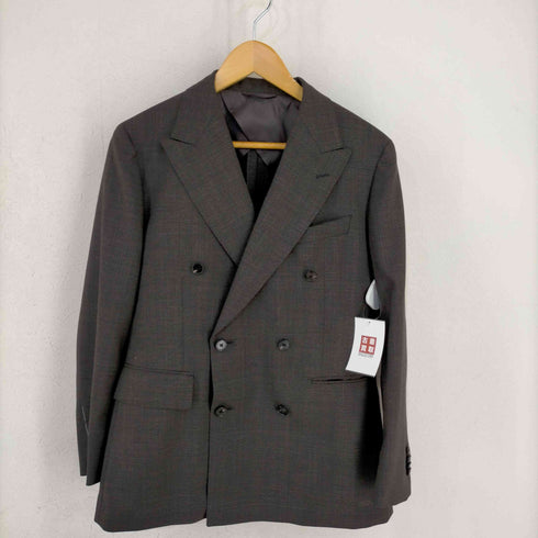 スーツカンパニー THE SUIT COMPANY CANONICO 21 micron ダブルブレスト ウール チェックセットアップ 背抜き 本開き メンズ