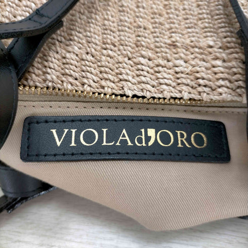 ヴィオラドーロ VIOLAd'ORO アバカ レザーポケットトート レディース