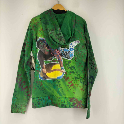 ユニフ UNIF 総柄サメジップパーカー メンズ import:XL