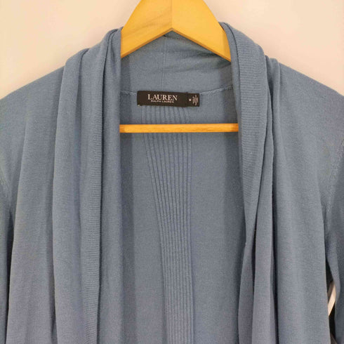 ローレンラルフローレン LAUREN RALPH LAUREN シルク混 ロングリブ フーデッドニットカーディガン レディース import:M