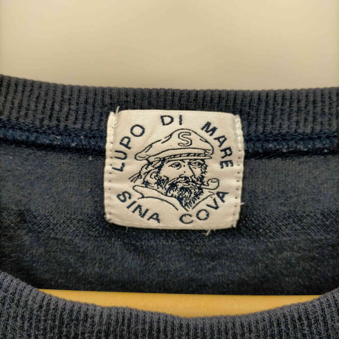 シナコバ SINA COVA キャラクター刺繍 ロゴ ボーダー クルーネック Tシャツ メンズ JPN:L
