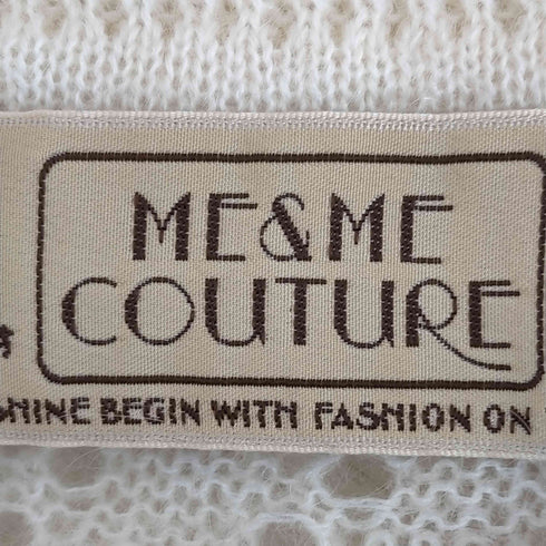 ミーアンドミークチュール ME&ME COUTURE モヘア混 透かし編み ベルト付きニットカーディガン レディース FREE