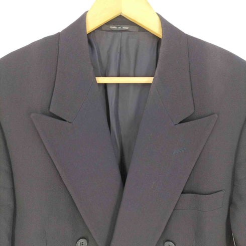 エンポリオアルマーニ EMPORIO ARMANI 80~90S イタリア製 ピークドラペル ダブルブレスト ロングテーラードジャケット メンズ EUR:48