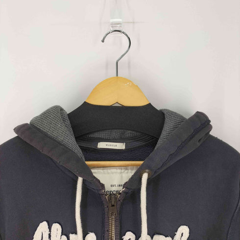 アバクロンビーアンドフィッチ Abercrombie & Fitch オーバーサイズ ジップパーカー フェード ダメージ加工 メンズ import:XL