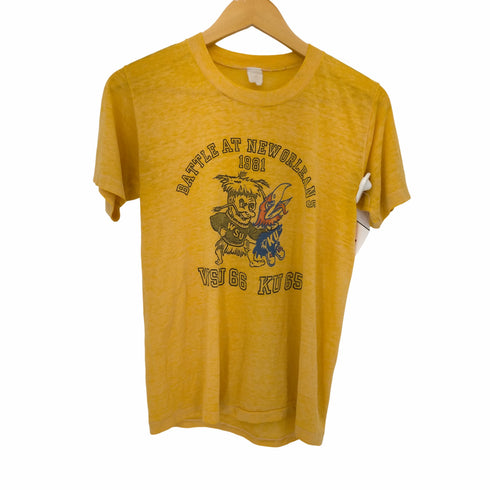 80S 4段プリントクルーネックTシャツ メンズ