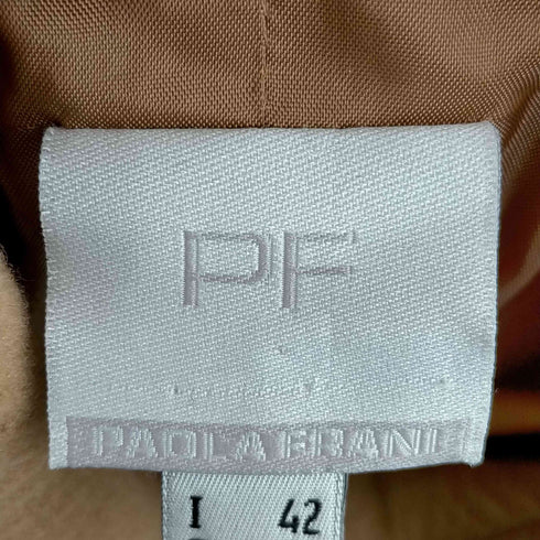 パオラフラーニ PAOLA FRANI ヘリンボーンツイル ラメ ウールステンカラーコート レディース I 42