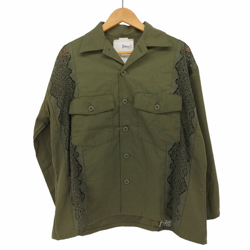 ボナム BONUM サイドレース L/S ミリタリー シャツ ブラウス ライト ジャケット レディース FREE