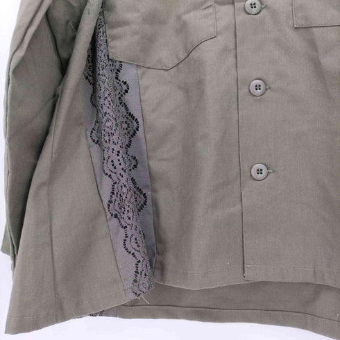ボナム BONUM サイドレース L/S ミリタリー シャツ ブラウス ライト ジャケット レディース FREE