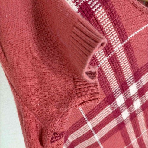バーバリーブルーレーベル BURBERRY BLUE LABEL チェック柄ニットトップス レディース JPN:M