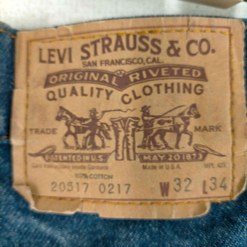 リーバイス Levis 80s 20517-0217 ボタン裏532 USA製 81年製造 セミフレア デニムパンツ オレンジタブ メンズ 32/34