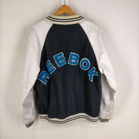 リーボック Reebok REEBOK SPORTS 袖レザー ワッペン付 スタジャン バーシティジャケット メンズ JPN:S