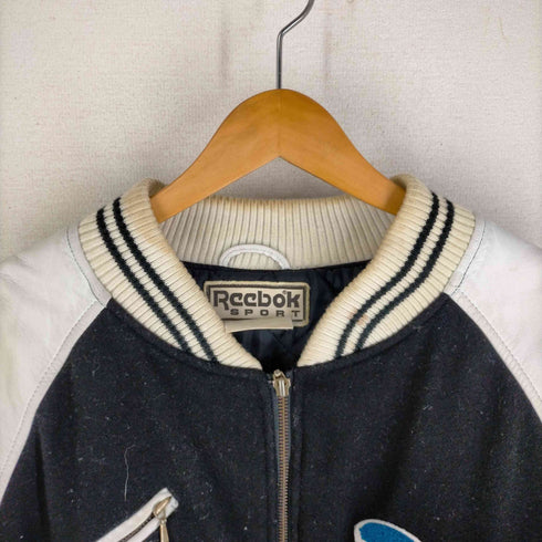 リーボック Reebok REEBOK SPORTS 袖レザー ワッペン付 スタジャン バーシティジャケット メンズ JPN:S