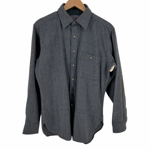 ペンドルトン PENDLETON USA製 ウーヴン柄 エルボーパッチ ウールネルシャツ TRAIL SHIRT メンズ import:M