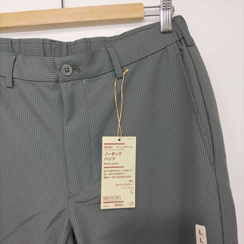 ムジルシリョウヒン 無印良品 かぜを通す ストレッチサッカー ノータックパンツ メンズ JPN:L