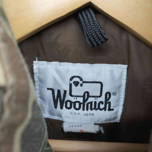 ウールリッチ WOOLRICH USA製 白タグ ダックハンターカモ 中綿 マウンテンパーカー メンズ import:M