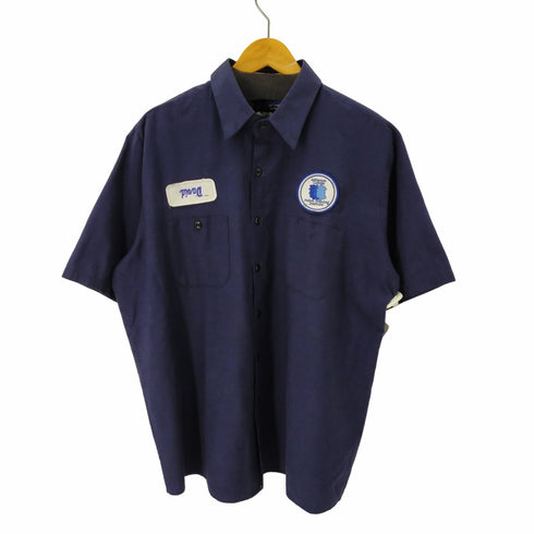 ユニウェーブ UNI WEAVE S/Sワークシャツ 企業ロゴ ワッペン メンズ JPN:XL