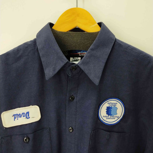 ユニウェーブ UNI WEAVE S/Sワークシャツ 企業ロゴ ワッペン メンズ JPN:XL