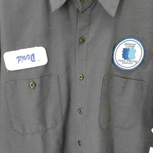 ユニウェーブ UNI WEAVE S/Sワークシャツ 企業ロゴ ワッペン メンズ JPN:XL