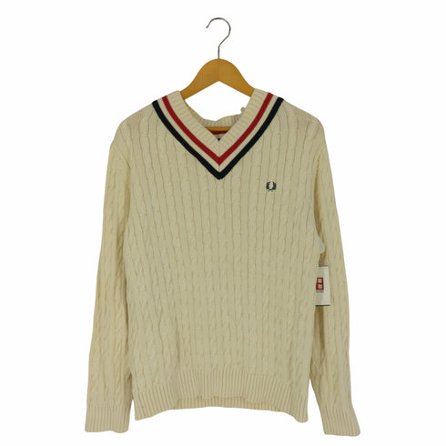 フレッドペリー FRED PERRY ロゴ刺繍 Vネック カノコチルデンセーター メンズ import:M