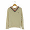 フレッドペリー FRED PERRY ロゴ刺繍 Vネック カノコチルデンセーター メンズ import:M
