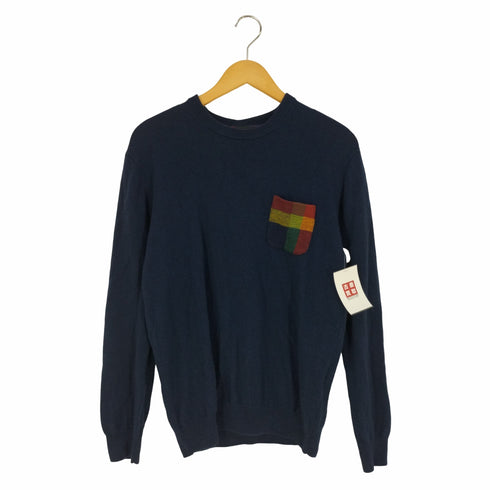 ブラックレーベルクレストブリッジ BLACK LABEL CRESTBRIDGE チェックポケット ウールカシミヤ クルーネックニット セーター メンズ import:L