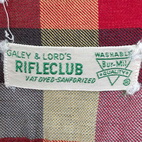 RIFLECLUB 開襟 オープンカラー チェック柄 ボックス フラップポケット 長袖シャツ メンズ