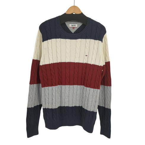 ヒルフィガーデニム HILFIGER DENIM マルチボーダーケーブルニット メンズ import:L