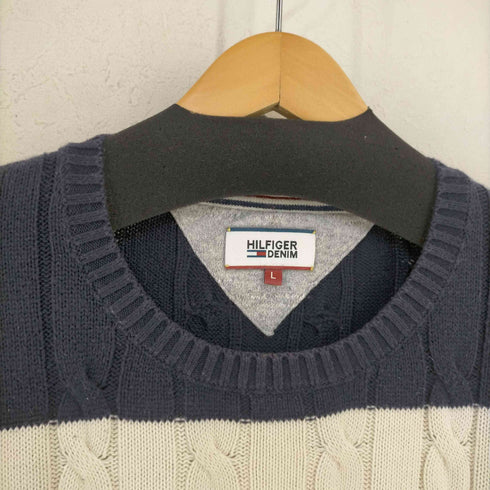 ヒルフィガーデニム HILFIGER DENIM マルチボーダーケーブルニット メンズ import:L