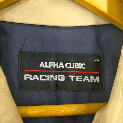 ALPHA CUBIC RACING TEAM エルボーパッチレザー コットンジャケット メンズ US:36