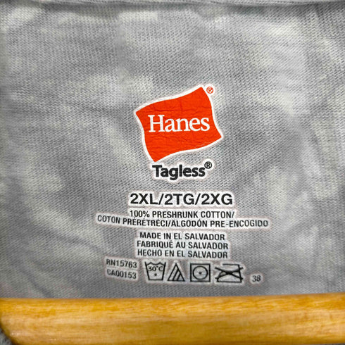 ヘインズ Hanes UNC TAR HEELS タイダイ柄クルーネックTシャツ メンズ 2XL