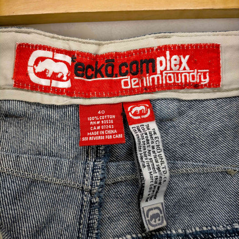 エコーアンリミテッド ECKO UNLTD 00S ポケットステッチワイドデニムパンツ メンズ 40