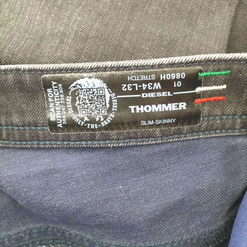 ディーゼル DIESEL THOMMER 加工ブラックデニムパンツ メンズ 34