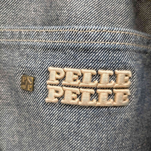 ペレペレ pelle pelle ダブルニー ロゴ刺繍ワイドデニムパンツ メンズ 38