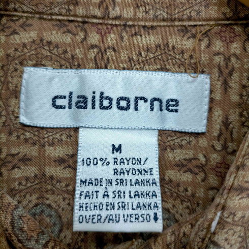 リズ クレイボーン LIZ Claiborne 総柄レーヨン半袖シャツ メンズ JPN:M
