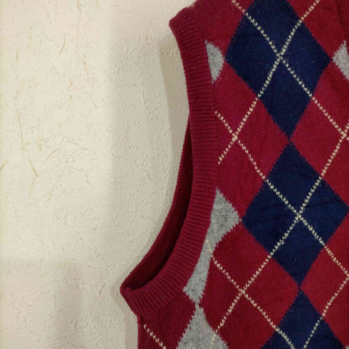 ランズエンド LANDS END MADE IN ENGLAND アーガイル ラムウールベスト メンズ import:M