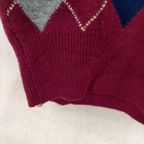ランズエンド LANDS END MADE IN ENGLAND アーガイル ラムウールベスト メンズ import:M