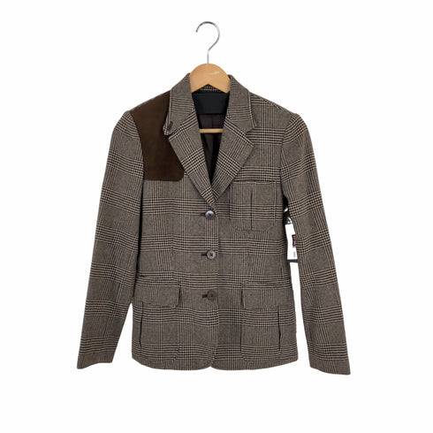 ラルフローレン アールエル RALPH RL LAUREN スウェード切替千鳥柄ウールジャケット レディース JPN:7号