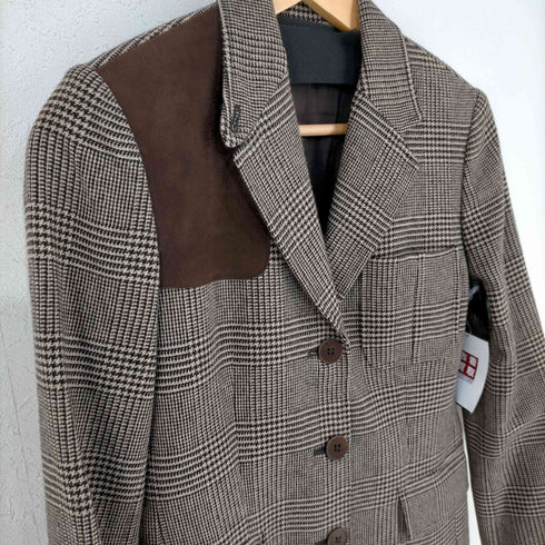 ラルフローレン アールエル RALPH RL LAUREN スウェード切替千鳥柄ウールジャケット レディース JPN:7号