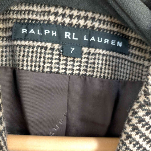 ラルフローレン アールエル RALPH RL LAUREN スウェード切替千鳥柄ウールジャケット レディース JPN:7号