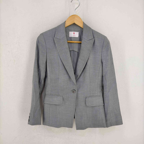 ユーバイ ウンガロ U by ungaro ピークドラペルジャケット プリーツ切替スカート セットアップ レディース 36