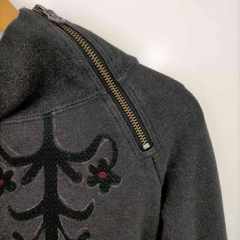 ディーゼル DIESEL 花刺繍 ジップオフショルダースウェット レディース import:S