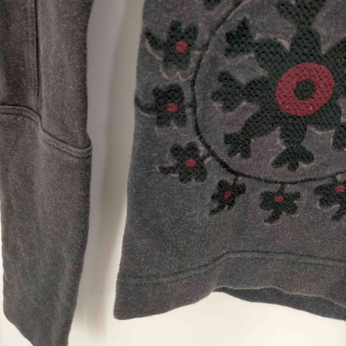 ディーゼル DIESEL 花刺繍 ジップオフショルダースウェット レディース import:S