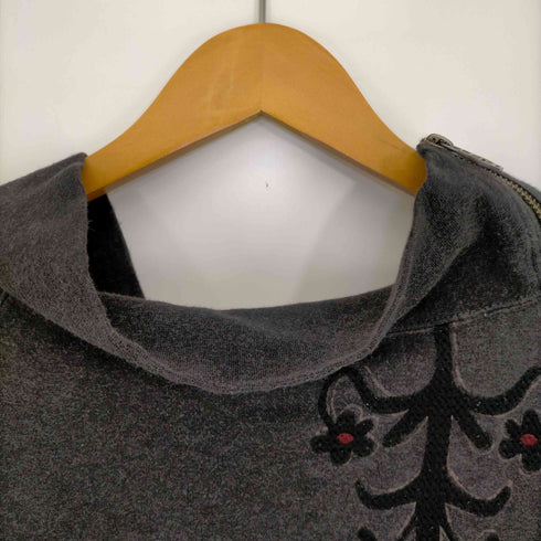 ディーゼル DIESEL 花刺繍 ジップオフショルダースウェット レディース import:S